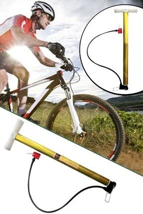 Büyük Boy Plastik Gövdeli Bisiklet Lastik Şişirme El Pompası 1410 Gold P1566S5240