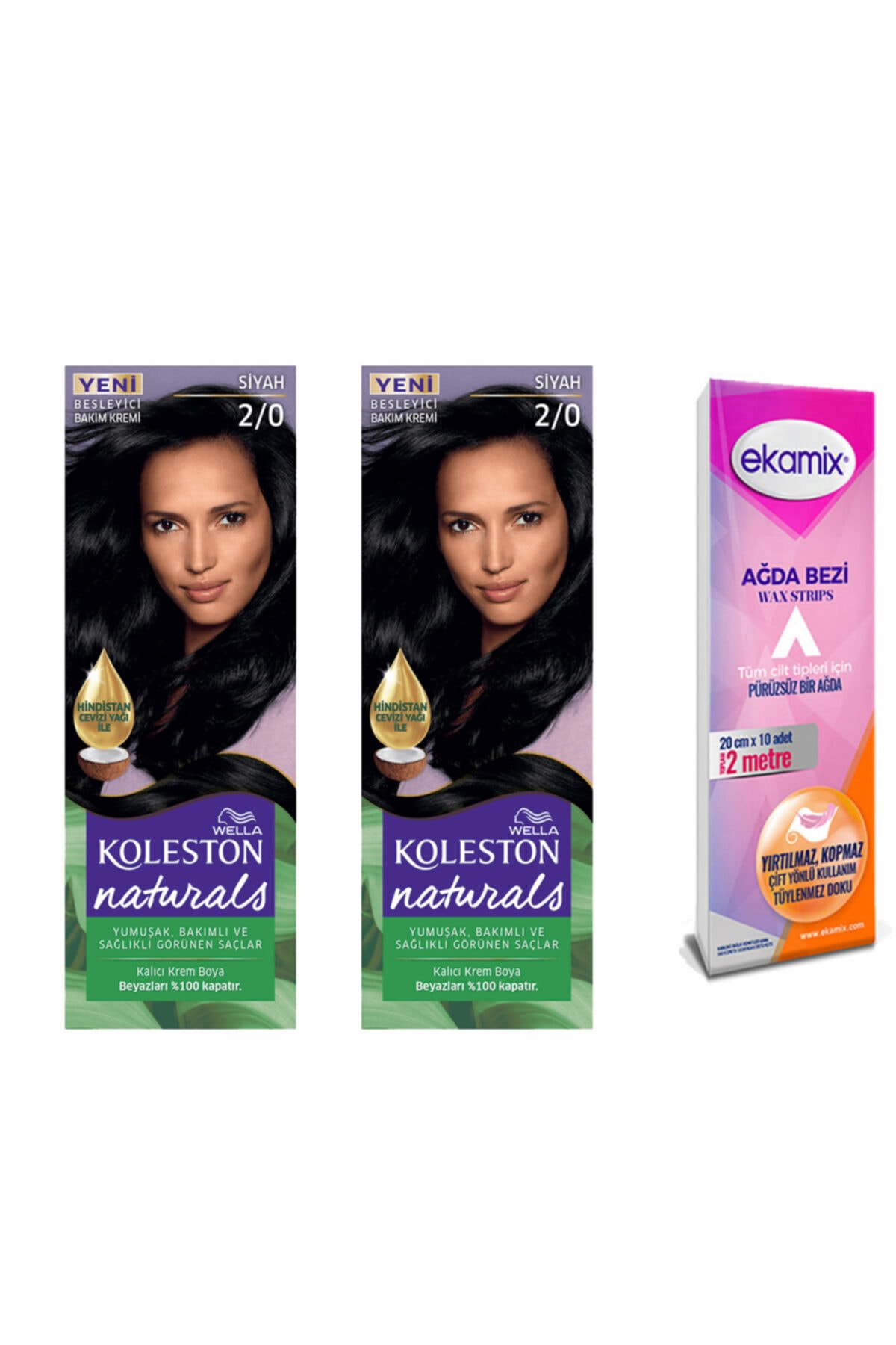 ولا رنگ لوله‌ای Naturals مدل 2-0 مشکی، 2 عددی