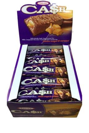 Cash Sütlü Kokolin Kaplı Nuga Karamel Bar 20gr*24 Paket 02464