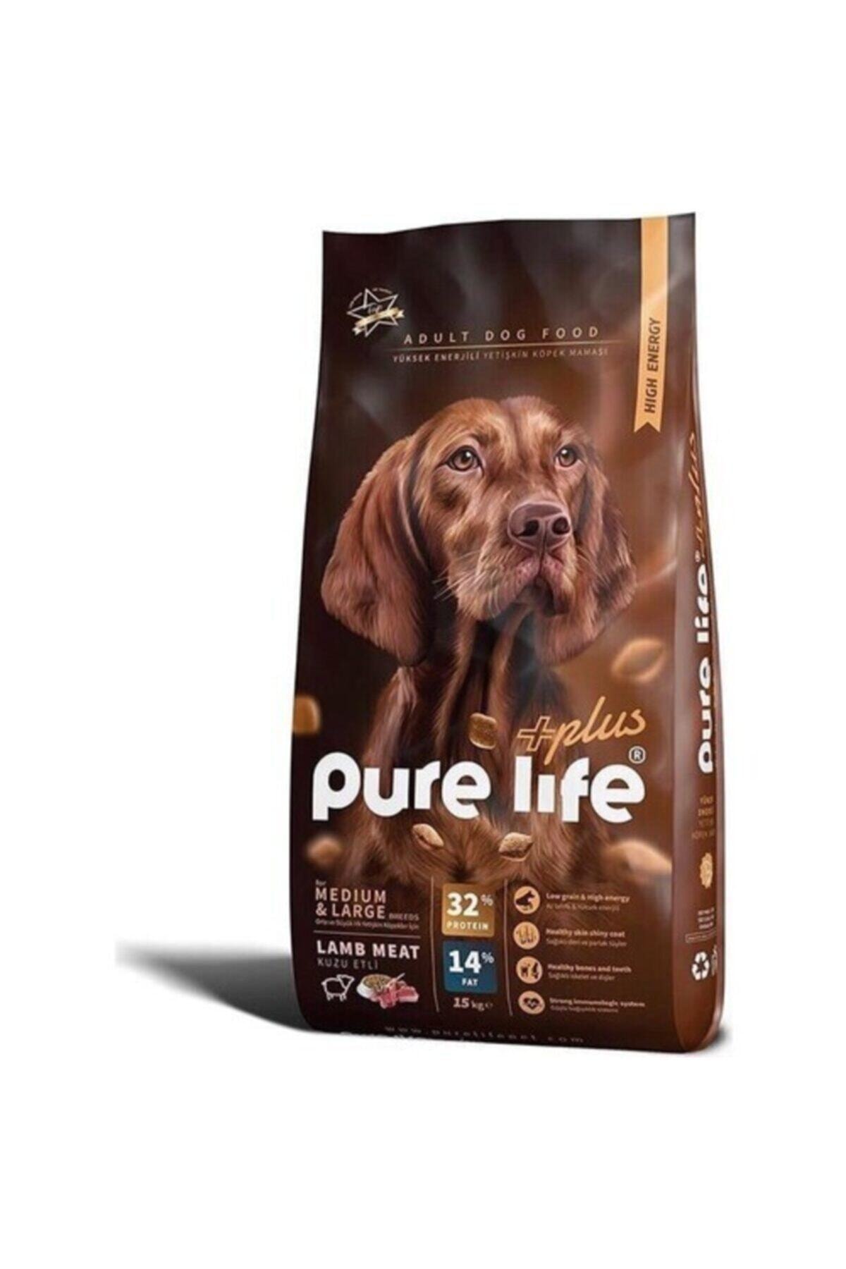 PureLife Plus Yüksek Enerjili Kuzu Etli Yetişkin Köpek Maması (15 Kg)