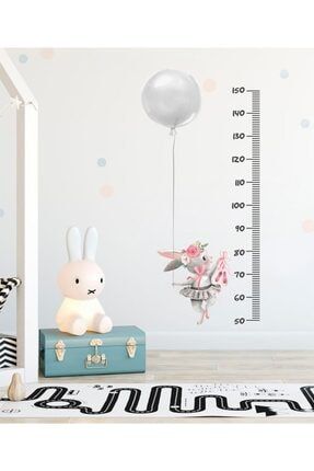 Çocuk Odası Sevimli Tavşan Temalı Kendinden Yapışkanlı Boy Ölçer Sticker Sticker ankrstckr0158