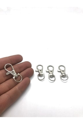Aklar Çanta Paris Kanca Gümüş Kaplama 15x38 Mm Gemici Anahtarlığı 50 Adet