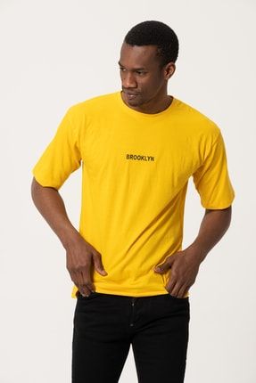 Sarı Brooklyn Baskılı Oversize Tshirt brooklyn9