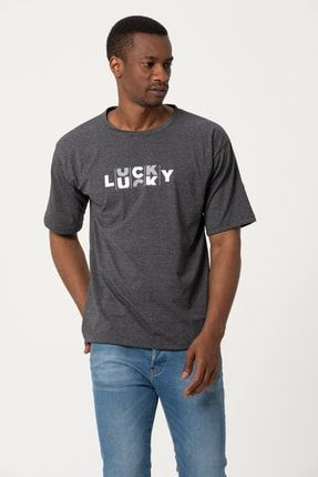 Füme Lucky Baskılı Oversize Tshirt lucky9
