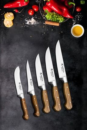 Sürmene Et Mutfak Kasap Bıçak Seti 5 Parça KarteyaBilezikKasapSet5