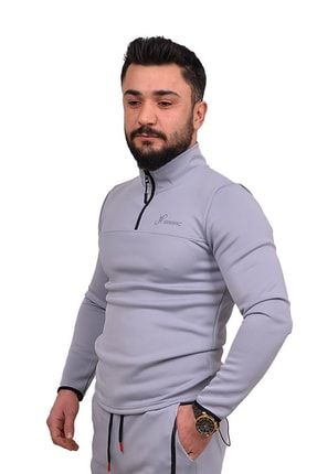 Saraç Moda Erkek Gri Antrenman-günlük Spor Sweatshirt GS618618