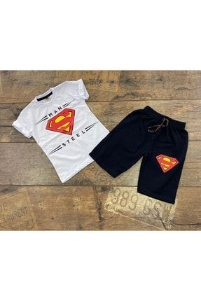 Superman Baskılı Erkek Çocuk Şortlu Takım SUPM