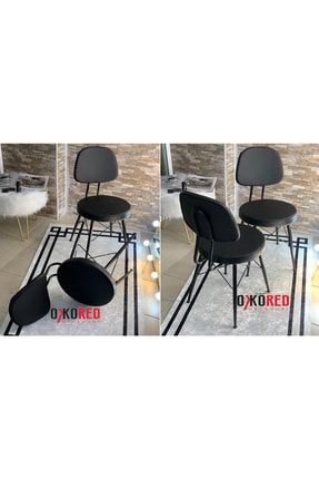 4 Adet 45 Cm Metal Ayaklı Suni Deri Eyfel Bar Sandalyesi,bar Taburesi,mutfak Sandalyesi Zr472 EYF5002