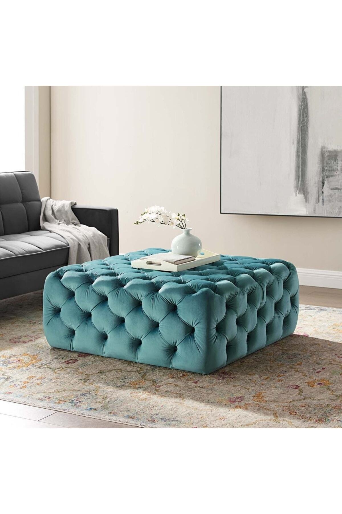 Quilted Square Puff/bench/Coffee Table 60*60 Cm Height 40 Cm