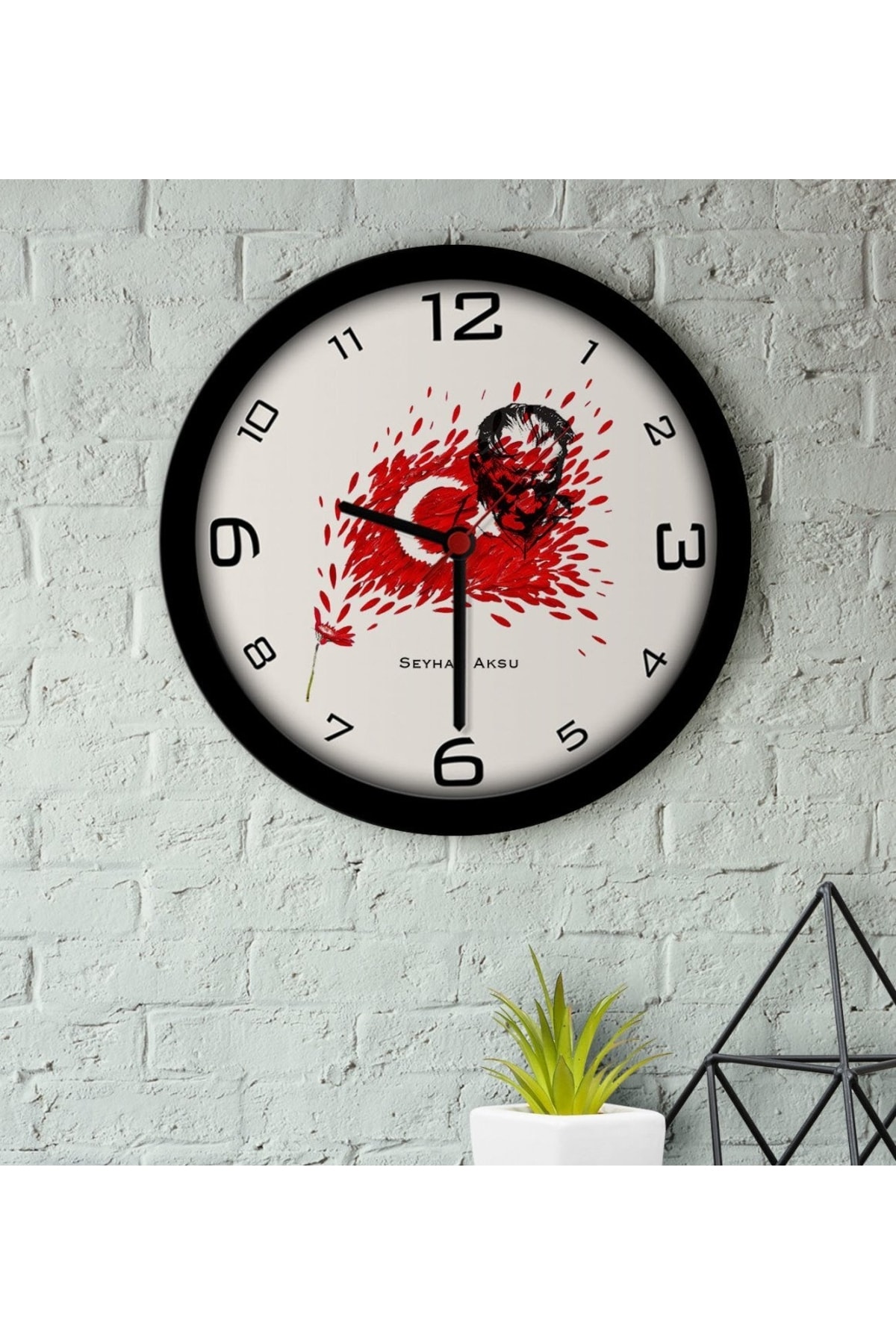 Bk Gift Kişiye Özel Atatürk Temalı Ahşap Duvar Saati-3