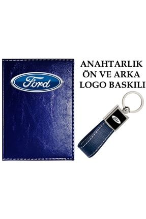 Ford Logolu Lacivert Ruhsat Kabı Ve Ford Logolu Anahtarlık 125365415