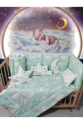 60x120 Bebek Uyku Seti Bulut Desen 9 Parça (beşik Dahil Değildir) TAN10055