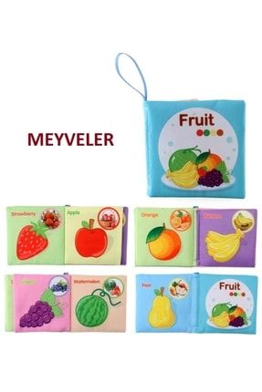 Fruits Yıkanabilir Kumaş / Bez Eğitici Ve Eğlenceli Bebek Kitabı Meyveler drtthfrts