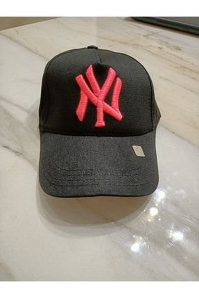 Ny New York Unisex Şapka Siyah Fosforlu Pembe Beyzbol Şapka TYC00446999124