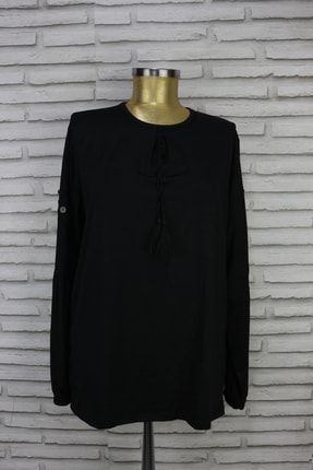 Bayan Siyah Modelli Uzun Kollu Anne Bluz DYG-02444