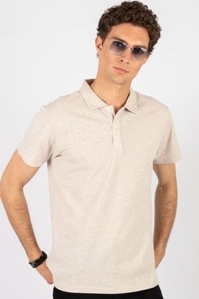Slim Fit Melanj Örme Pamuk Polo Yaka T-shirt TS210016-302