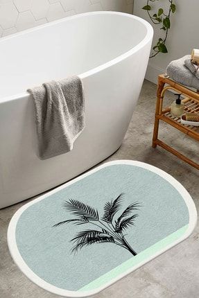 Bath Yıkanabilir Kaymaz Yaprak Desenli Banyo Paspası Banyo Halısı (60X100) TYC00449762147