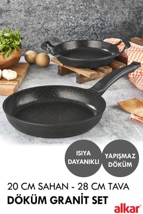 Döküm Granit 20 Cm Sahan Ve 28 Cm Tava Seti Döküm Granit Tava Sahan Seti 20-22TAVASAHAN