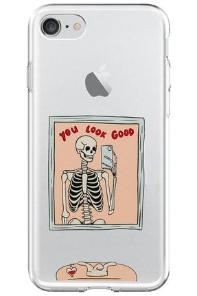 Iphone Iphone 7-8-se 2020 Kılıf You Look Good Iskelet Desenli Şeffaf Telefon Kılıfı fwegrt43t5efr
