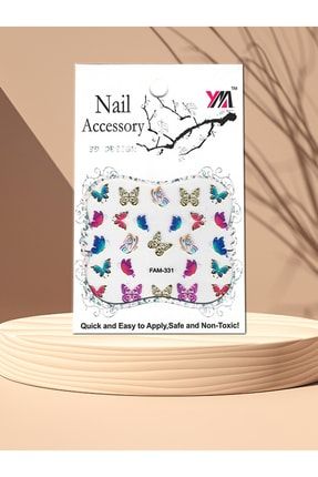 Kelebekli Kadın Tırnak Sticker Nail Art Nail Accessory JO-FAM331