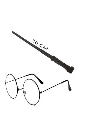 Harry Potter Asası 30 Cm Ve Siyah Metal Çerçeveli Harry Potter Gözlüğü Seti MS23-8754211216499
