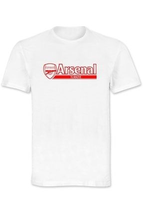 Arsenal Baskılı Beyaz Erkek T-shirt Ars1010