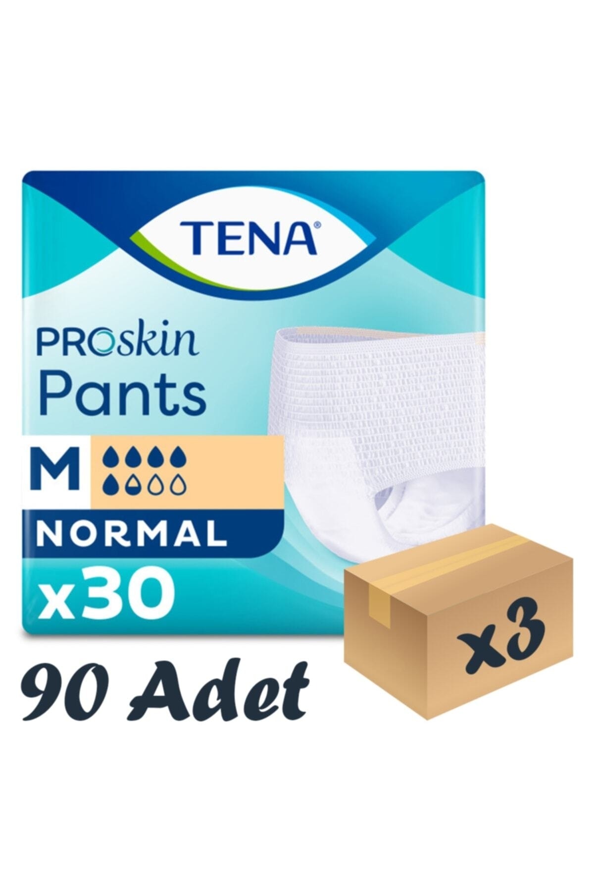 TENA Proskin Pants Normal Emici Külot, Orta Boy m 5.5 Damla 30'lu 3 Paket 90 Adet