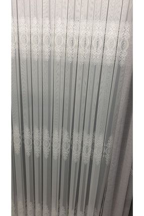 Sıra Çift Damask Salon Tül Tasarım Keten Zemin Ütü Istemez Kırışmaz 3 Kat Pileli tacsıradmsk3k