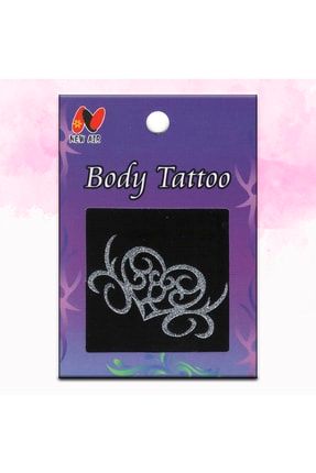 Tribal Yapışkanlı Simli Minimal Kadın Vücut Dövmesi Body Tattoo JO-BT001