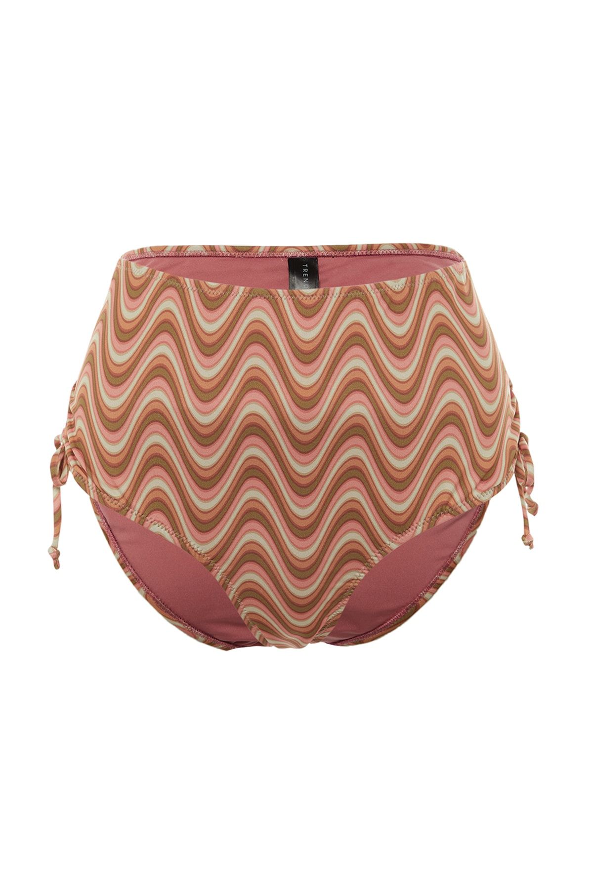 Trendyol Curve-Multicolored Retro Patterned Alternative Tie Bikini Bottom TBBSS22BA0332 6
