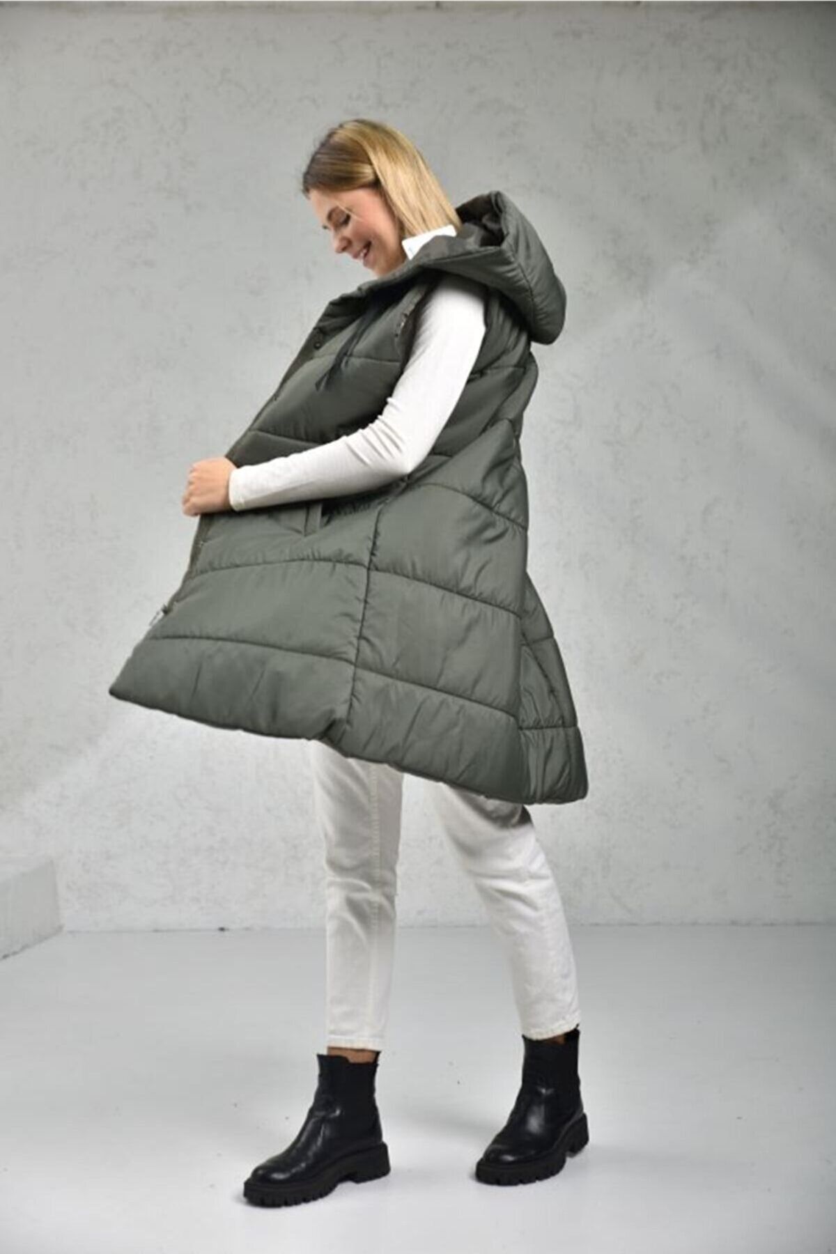 VOLT CLOTHİNG Pufferweste Mit Kapuze für Damen - XL