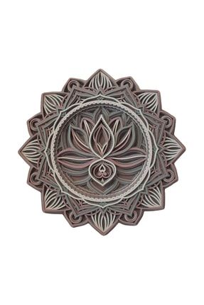 Lotus Çiçeği Ahşap Mandala Duvar Dekorasyonu, Çok Katmanlı, Lazer Kesim Duvar Süsü 56887 454