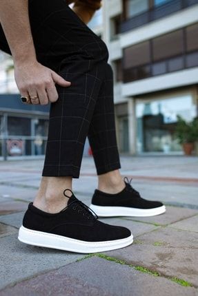 Classics Comfort Süet Siyah Beyaz Klasik Ayakkabı KNK001