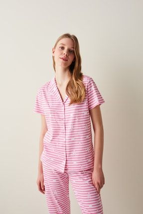 Stripes Gömlek Pantolon Pijama Takımı PN1SIICI22IY-MIX