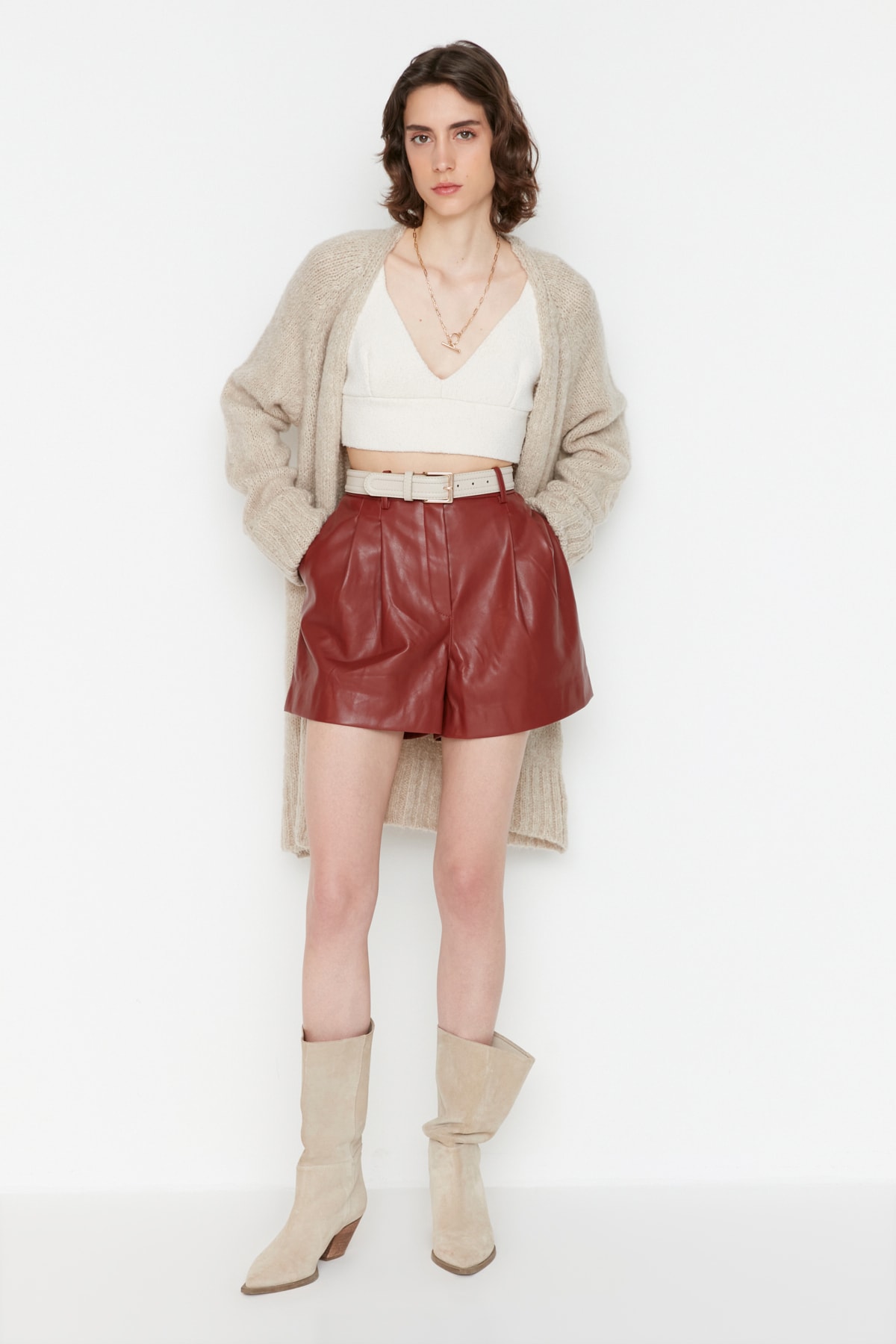 Trendyolmilla  Taş Geniş Kalıp Yumuşak Dokulu Triko Hırka TWOAW21HI0555 - Görsel 2