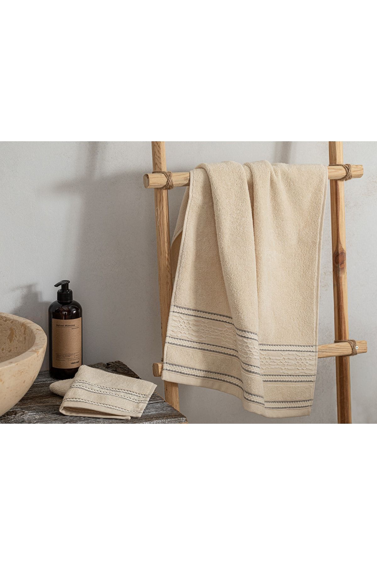 English Home-Natural Dots Prosop De Fa? Din Bumbac 50x70cm Bej 1