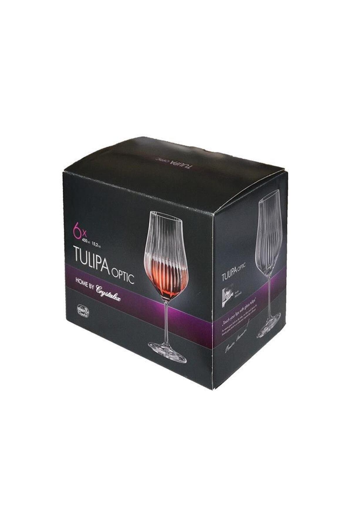 BOHEMİA CRYSTALITE-Bohemia Crystal Tulipa Jumbo Optical 6-Piece Glass Set 450 Ml 2