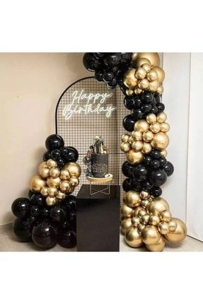 Krom Gold-siyah Balon Zincir Set Selens9099