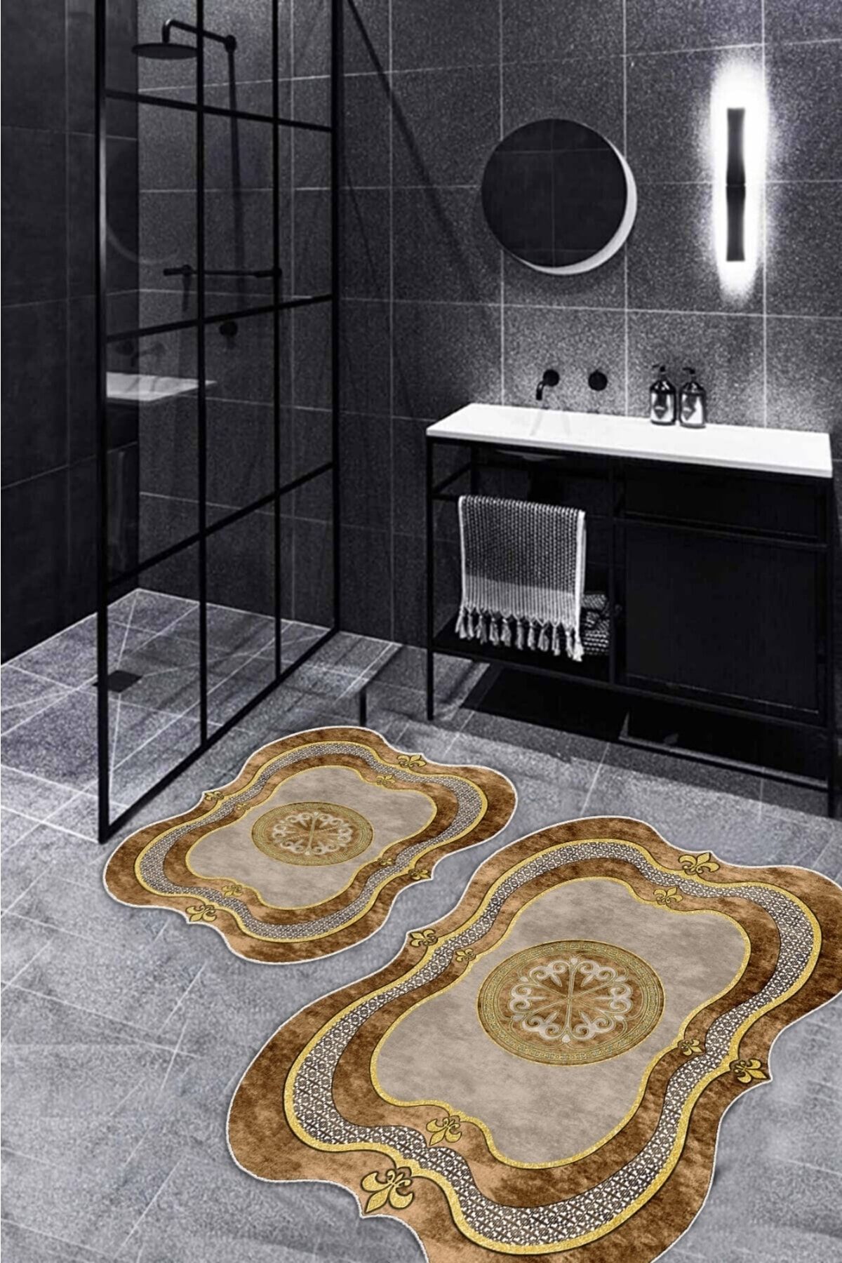 MACRO HOME Bath Mat 2 Li Gold Laser New Toilet Bowl