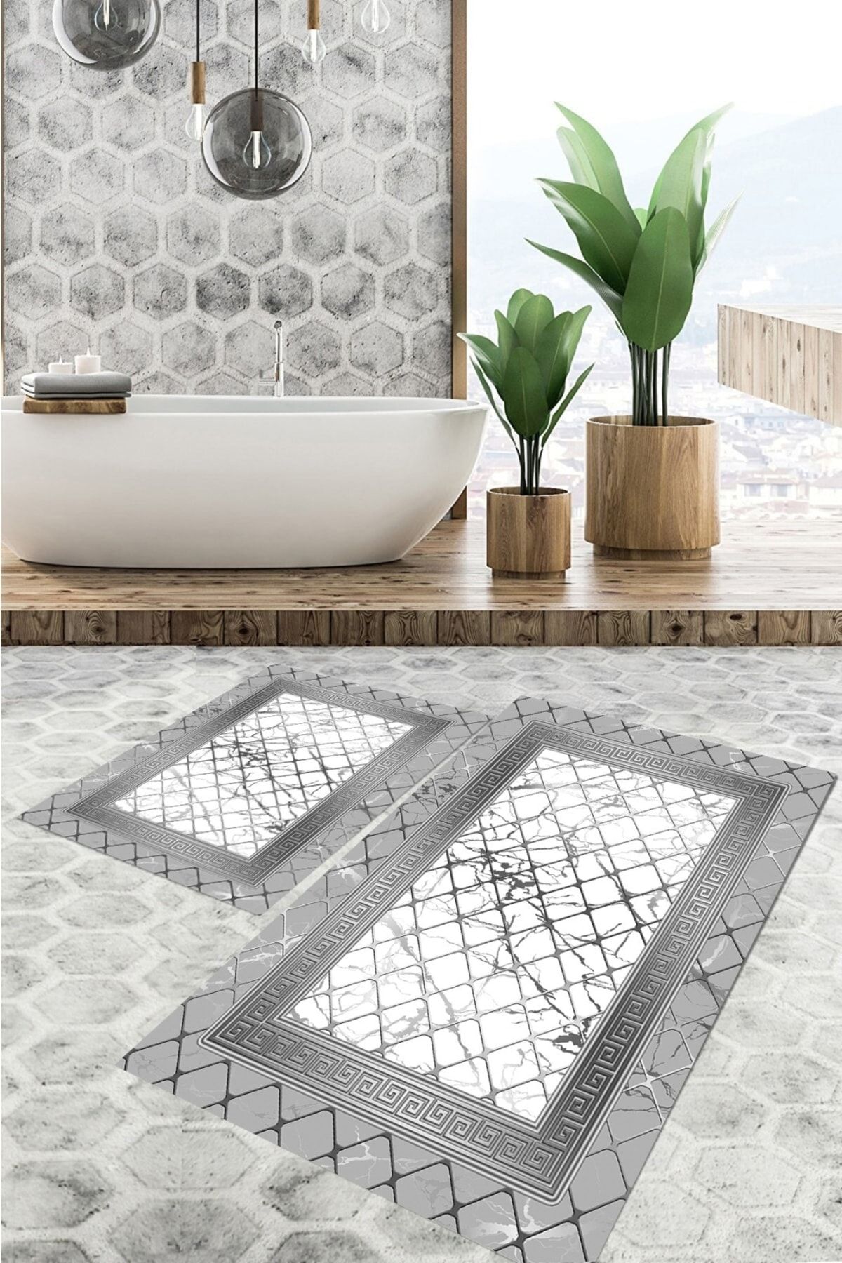 Gray and white bath mat hotsell