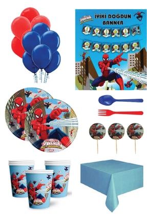 Spiderman Örümcek Adam Doğum Günü Ekonomik Set 8 Kişilik SP-EKO-1