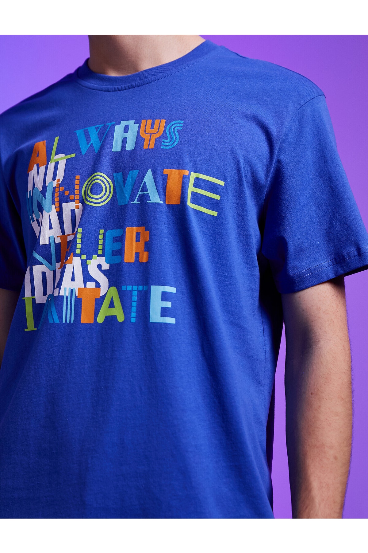 تیشرت مردانه آبی سرمه ای کوتون | 2SAM11304HK اورجینال - تصویر 5