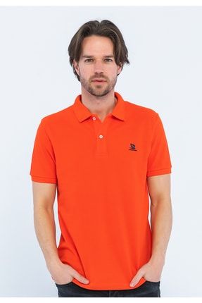 Regular Fit, Krımızı,nakış Işlemeli Kısa Kollu Polo T-shirt PL 2022/112