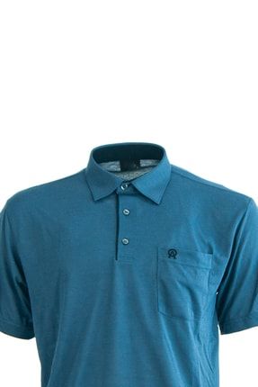 Erkek Mavi T-shirt Cepli Kısa Kollu Rahat Kesim Premium Pamuklu Kumaş OPPM2021ETRFOZBR10