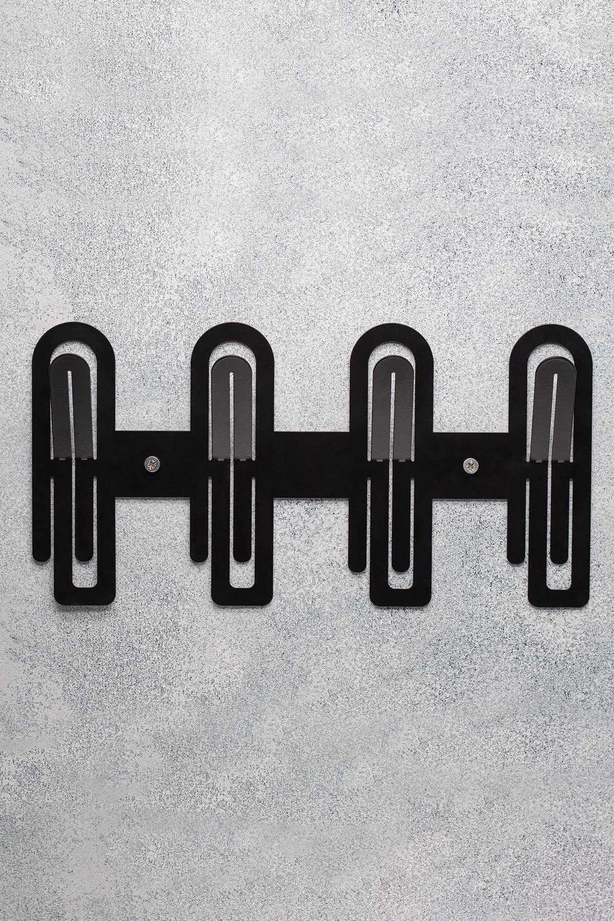 Black Large Metal Door Hanger 33x21 Cm 4 Pieces Hanger