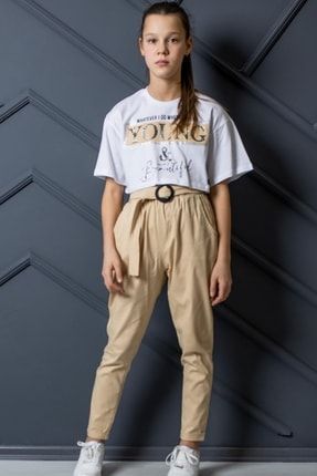 Kız Çocuk 2’li Alt Üst Takım Havuç Pantolon Tshirt XO.2209