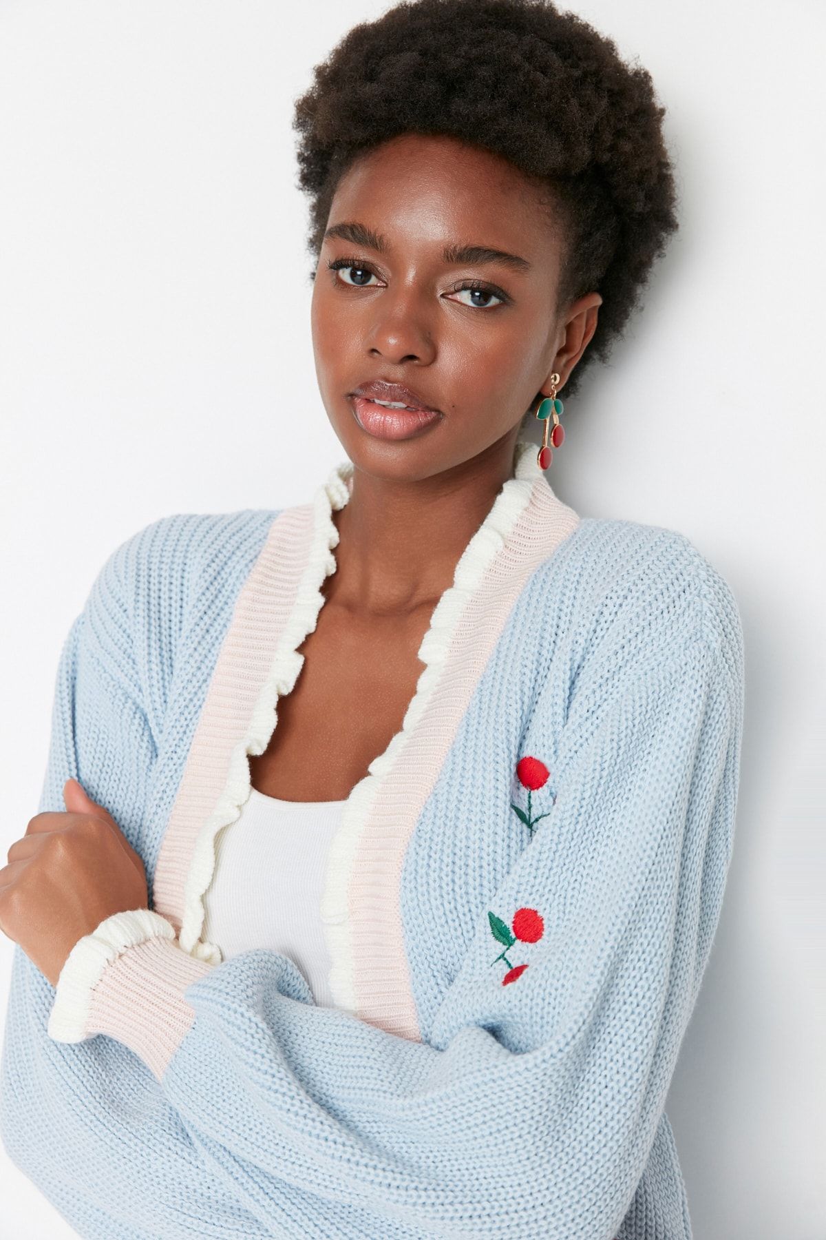 Trendyol Collection Cardigan Blue Regular fit Trendyol