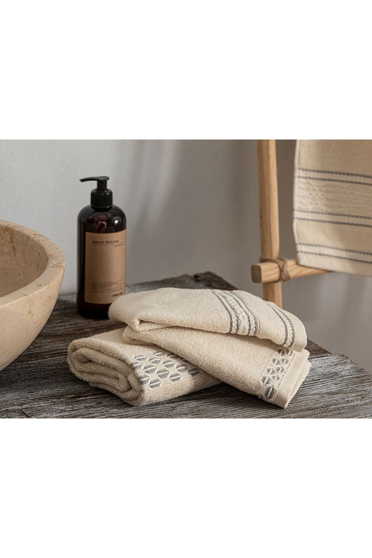 English Home-Natural Dots Prosop De Fa? Din Bumbac 50x70cm Bej 3