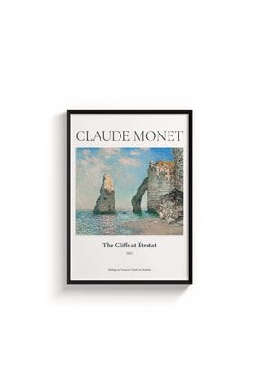 Claude Monet - The Cliffs At Etretat - Çerçeveli Tablo Poster Duvar Dekorasyon DOM144