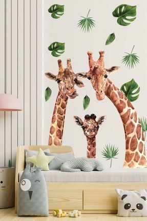 Zürafa Ailesitemalı Çocuk Odası Duvar Sticker 50x70 SM-DS0089